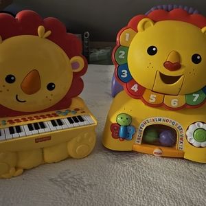 fisher price stride ride lion toddler toy and lion piano